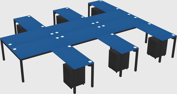 Shared l-shaped desk