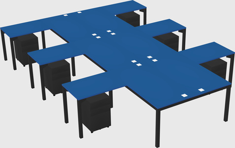 Shared l-shaped desk