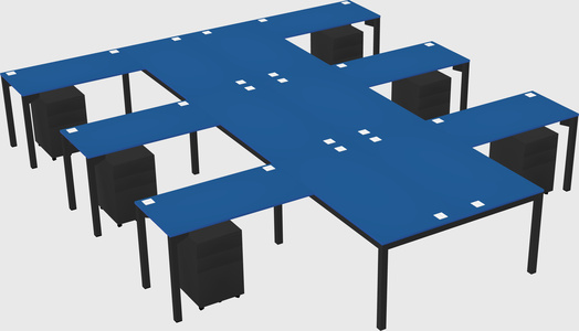 Shared l-shaped desk