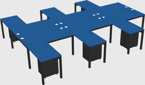 Shared l-shaped desk
