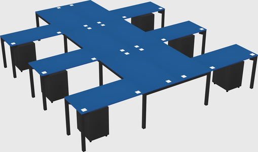 Shared l-shaped desk