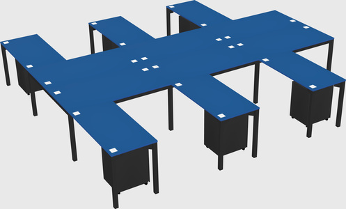 Shared l-shaped desk