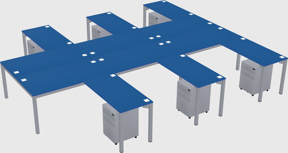 Shared l-shaped desk