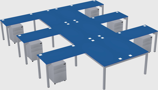 Shared l-shaped desk