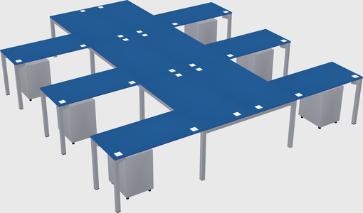 Shared l-shaped desk