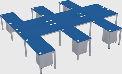 Shared l-shaped desk