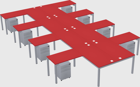 Shared l-shaped desk