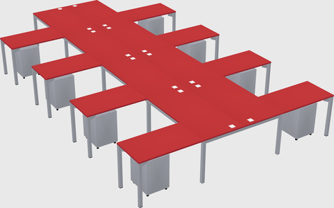 Shared l-shaped desk