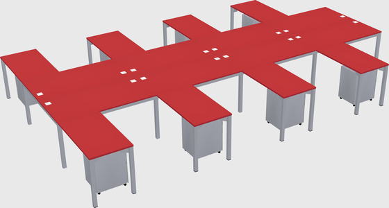 Shared l-shaped desk