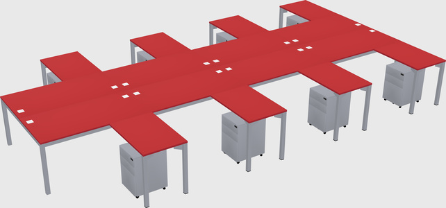 Shared l-shaped desk
