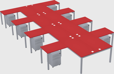 Shared l-shaped desk