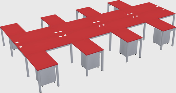 Shared l-shaped desk