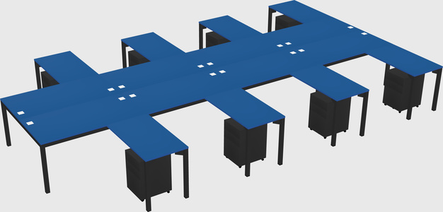 Shared l-shaped desk