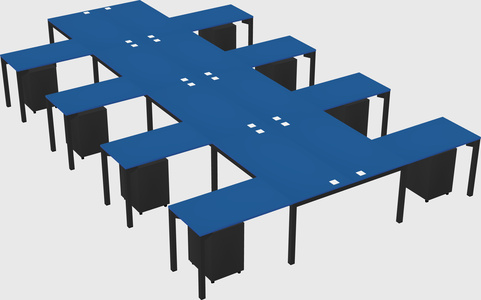 Shared l-shaped desk