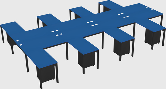 Shared l-shaped desk