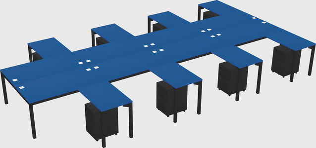 Shared l-shaped desk