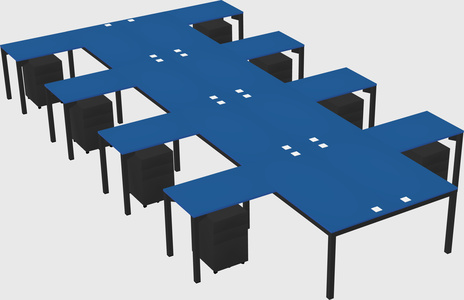Shared l-shaped desk