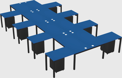 Shared l-shaped desk