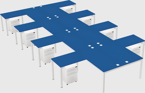 Shared l-shaped desk