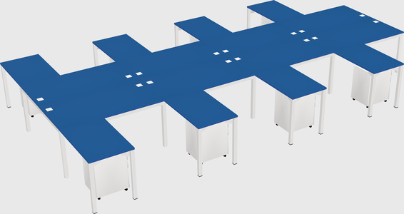 Shared l-shaped desk