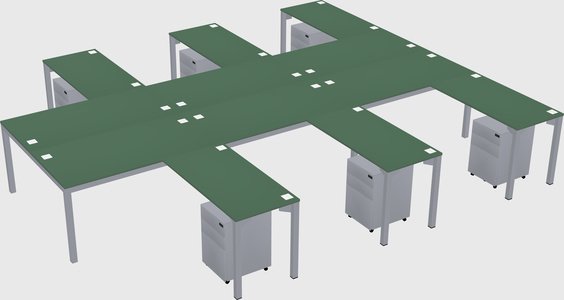 Shared l-shaped desk