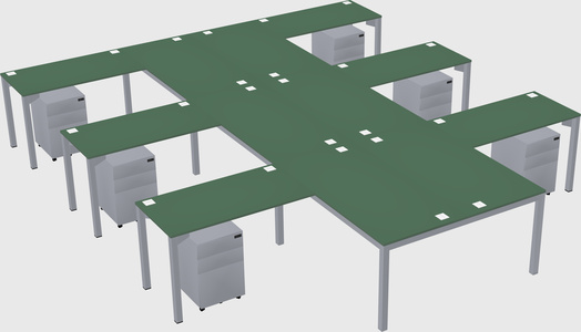 Shared l-shaped desk