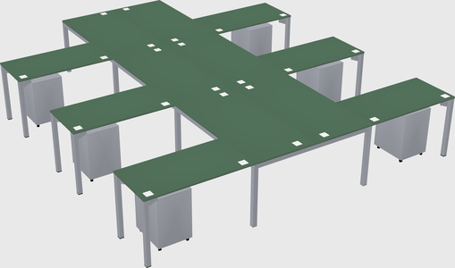 Shared l-shaped desk