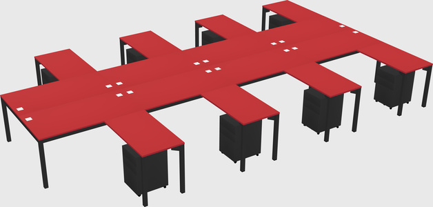 Shared l-shaped desk