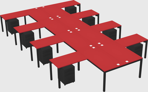 Shared l-shaped desk