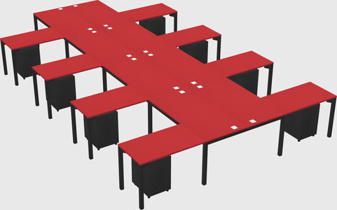 Shared l-shaped desk