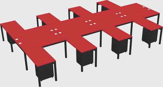 Shared l-shaped desk