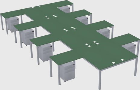 Shared l-shaped desk