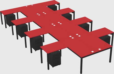 Shared l-shaped desk