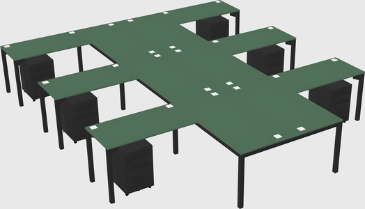 Shared l-shaped desk