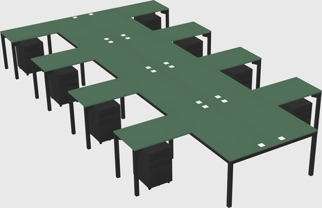 Shared l-shaped desk