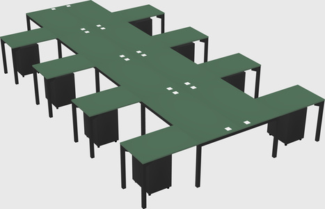 Shared l-shaped desk