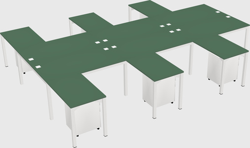 Shared l-shaped desk