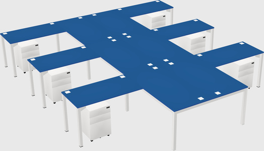 Shared l-shaped desk
