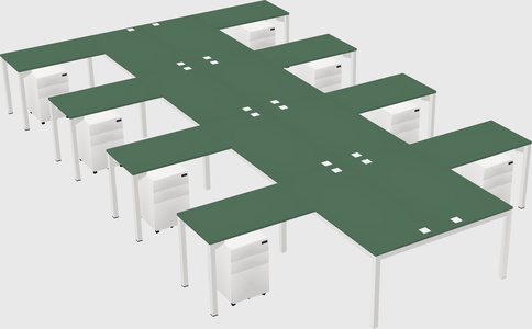 Shared l-shaped desk