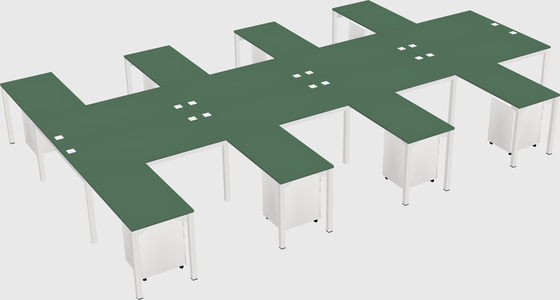 Shared l-shaped desk