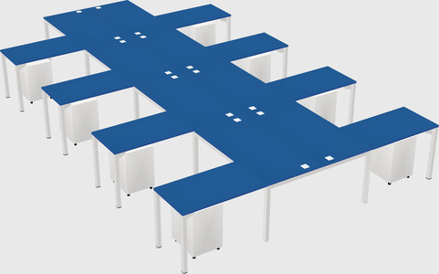 Shared l-shaped desk