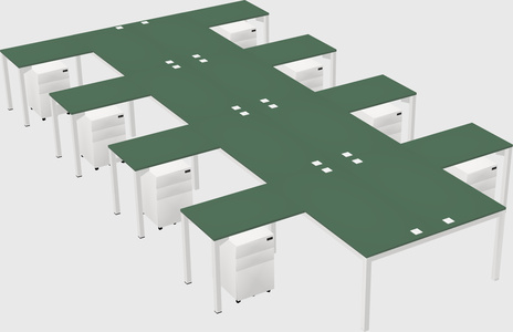 Shared l-shaped desk
