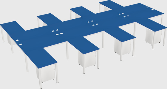 Shared l-shaped desk