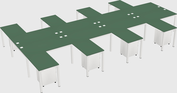 Shared l-shaped desk