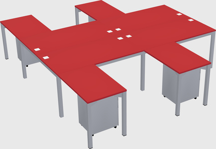 Shared l-shaped desk