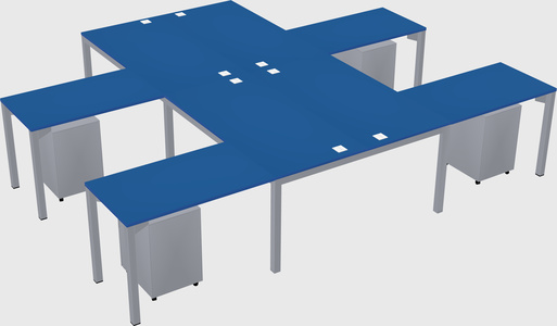 Shared l-shaped desk