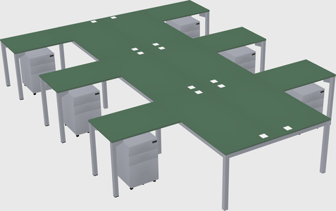 Shared l-shaped desk