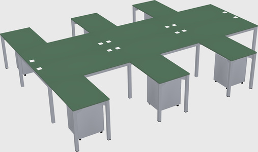 Shared l-shaped desk