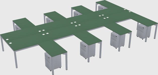 Shared l-shaped desk