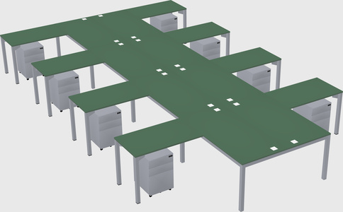 Shared l-shaped desk